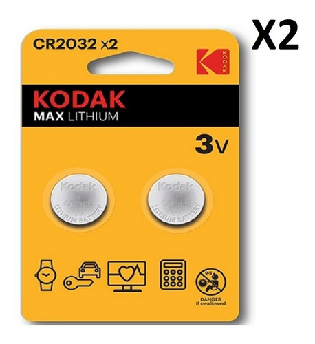 Baterías Pilas Kodak Max Lthium 2 Cr2032 3v