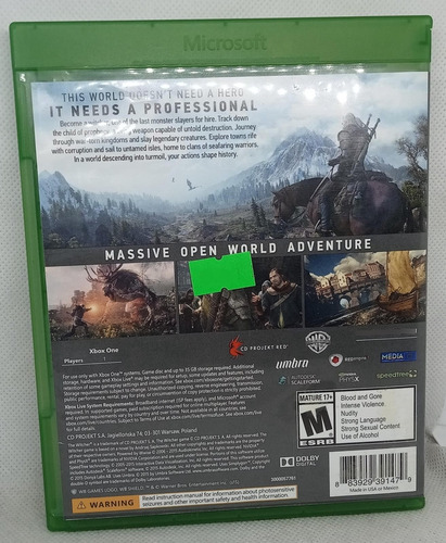 The Witcher 3 Wild Hunt Xone Usado (Usado)