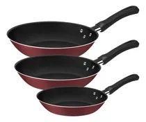 Comprar Jogo Frigideiras Tramontina Caribe Antiaderente Verm 03 Pçs