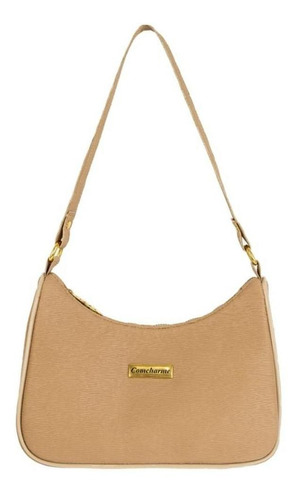 Bolsa Feminina Media Transversal Bag Canoa Pronta Cor Nude