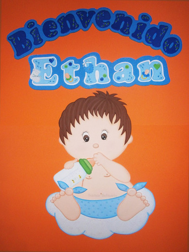 Bebe Bienvenidos Baby Shower Nacimiento Cartel Foami