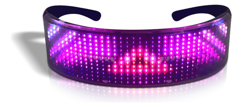 Gafas Luminosas Led Control App Bt Usb Recargable Animación