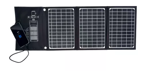 Imagen 1 de 10 de Panel Solar Portatil Plegable Usb Cargador Celular 22w 