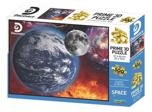 Puzzle Rompecabezas Prime 3d Planeta Tierra Y Luna 500 Pzs