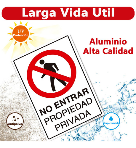 Señal De Advertencia No Entrar Propiedad Privada 20x30cm