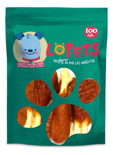 Alimento Comestible Perro Muslo De Pollo Lopets 100g X 3und