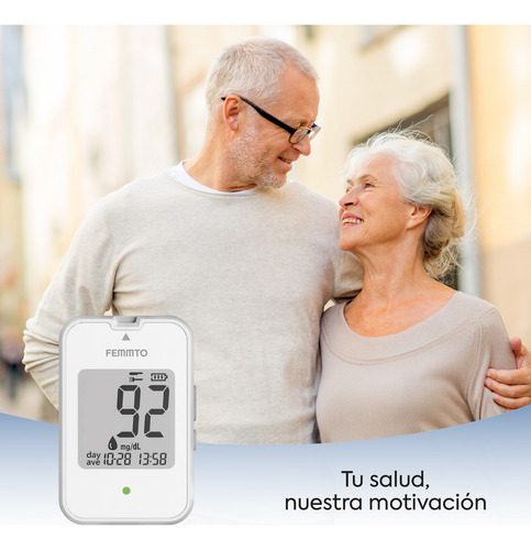 Medidor De Glucosa Aparato Medir Glucometro Digital Diabetes Lancetas Punzador Estuche Femmto Kf-b12
