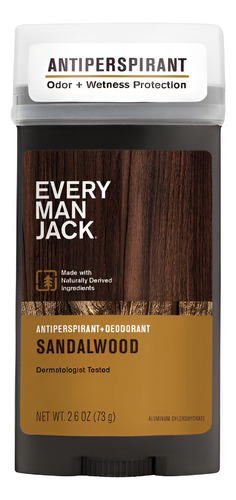 Every Man Jack Deodorant Sandalwood 73g Fragancia Natural