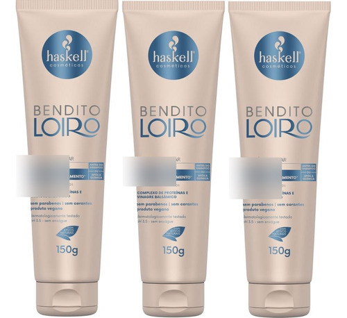 Kit 3 Proteina Creme De Pentear Bendito Loiro 150gr Haskell