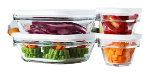 LlacaRe - Set de Refractarios de Vidrio (topper) Con Tapas