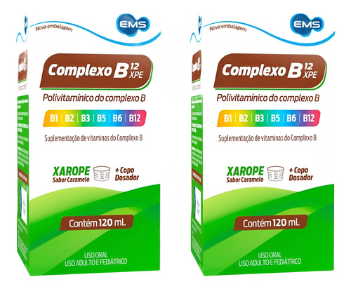 Kit Complexo B Liquido Sabor Caramelo Com 2un De 120 Ml Cd