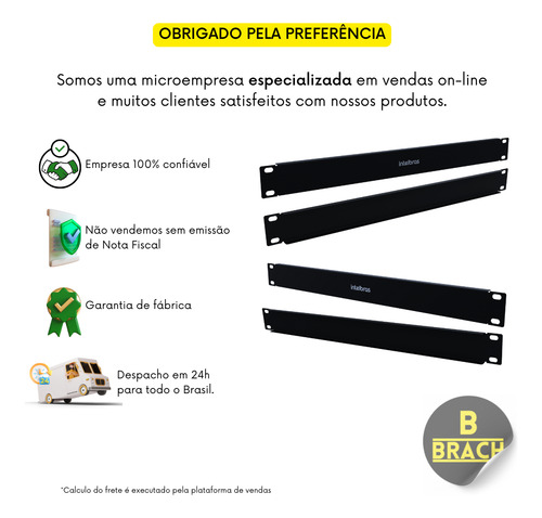 Frente Falsa Intelbras Ff1u Painel Fechamento Rack Servidor