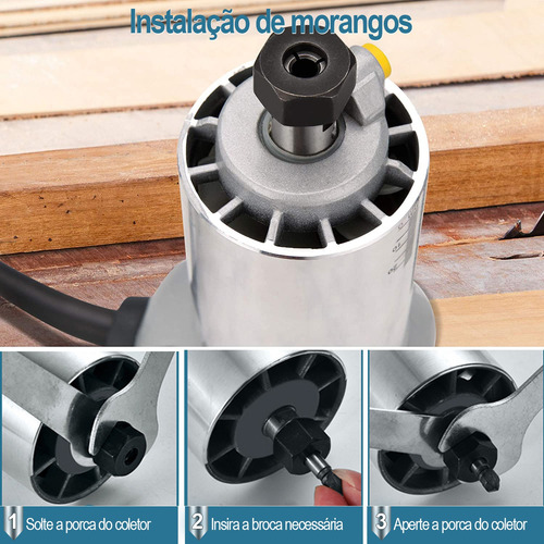 Tupia Manual Laminadora Profissional Com Jogo Fresas 15 Pçs