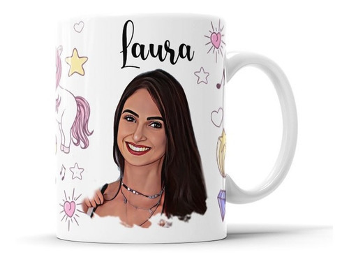 Caneca Com Caricatura Personalizada Infantil Unicórnio 325ml