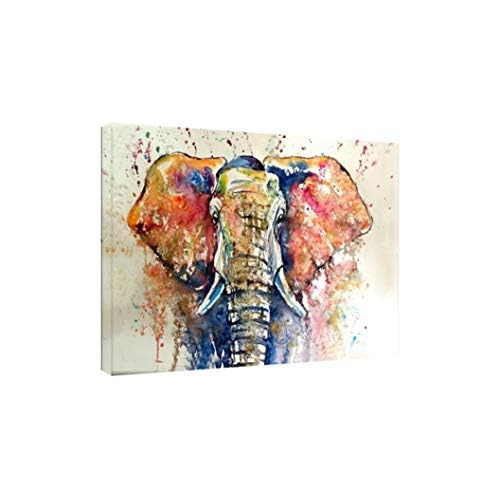 Elephant Watercolor Wall Art Image Oil Painting Canvas ...