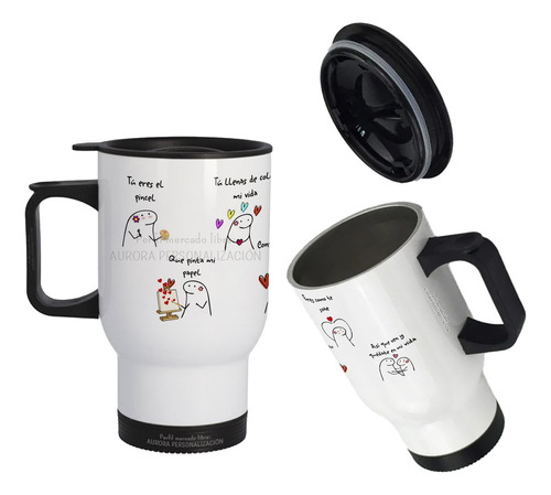 Mug Vaso Termico Viajero Para Carro Tu Eres El Pincel Flork