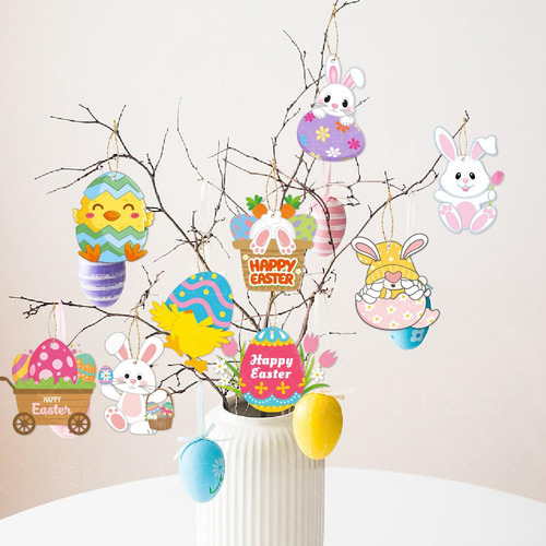 10x Decoraciones Colgantes De Pascua, Adornos De Huevos De ,
