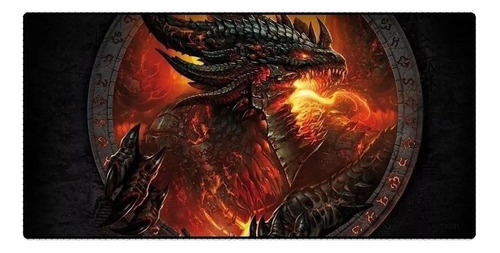 Mouse Pad gamer Exbom MP-7035C de tecido Dragão de fogo xg 350mm x 700mm x 3mm