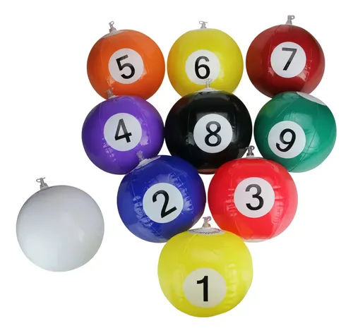 Juego Pelotas De Billar Inflables Piscina Playa Verano