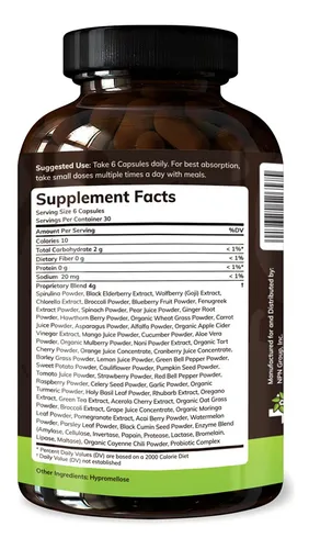 Suplemento Texas Superfood Original Superfood 180 Cápsulas