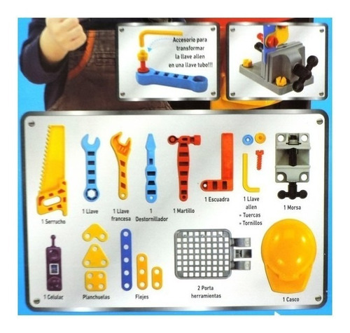 Imagen 2 de 4 de Banco De Herramientas Comple Juego De Construccion New Plast