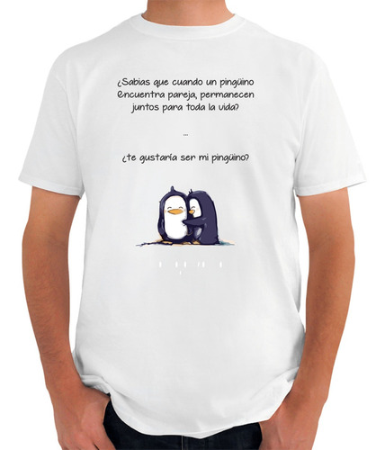 Playera Corte Unisex Pingüinos - Parejas Amor