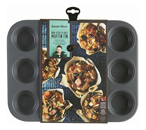 Jamie Oliver Molde 12 Muffin Antiadherente Acero Gris/menta