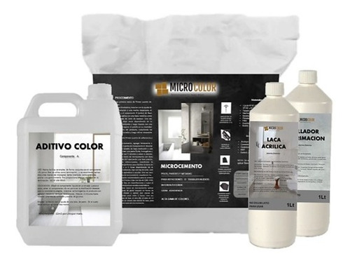 Kit De Microcemento 10m2 Microcolor Color Gris Perla