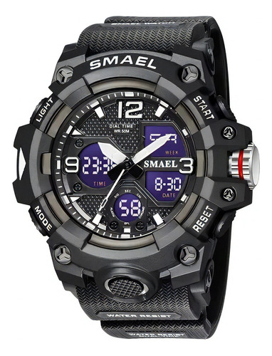 Relógio Masculino Esportivo Militar Smael 8063 Orange Correia Black/white