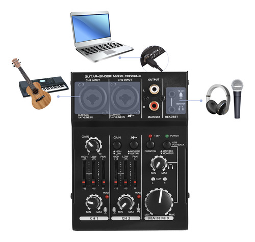 Console De Mixagem Gravando Ao Vivo Usb Karaoke Studio 5v