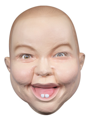 Máscara De Bebé Feliz Sonrisa Halloween Divertido Látex Color Beige