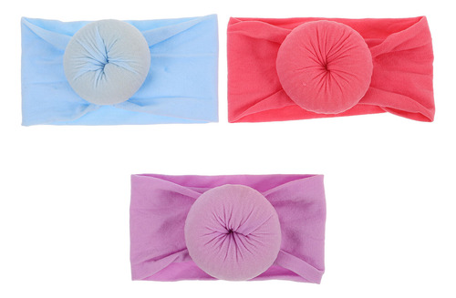 3 Diademas Para Niñas, Diademas De Nailon Suave Estilo Rosqu