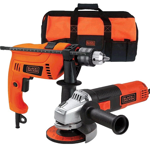 Esmerilhadeira + Furadeira + Bolsa Hg5072b Black+decker 110v