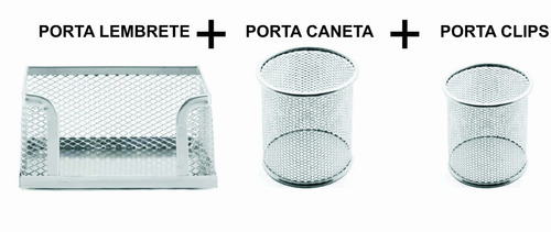 Kit Organizador De Mesa Porta Treco Com 3 Peças