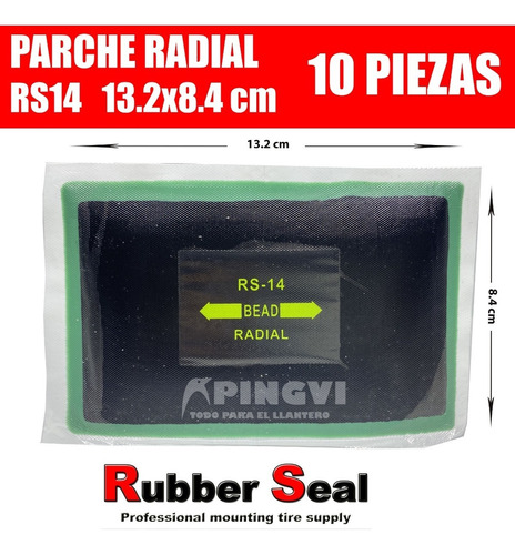 10pz Parche Radial C Cuerda P Reparar Llanta 13.2x8.4cm Rs14