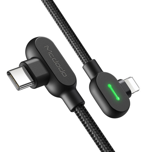 Cable Lightning compatible con iPhone USB-C Pd en L 36 W, color negro