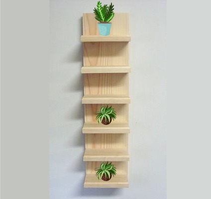 Estante De Pared Para Plantas Flores Suculentas En Pino