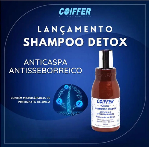 Kit 3 Shampoo Detox Anti Caspa Anti-seborreico 250g Coiffer