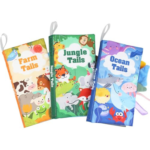 Baby Books 0-6 Months - 3pcs Montessori Toys For Babies...