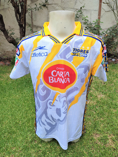 Jersey Tigres Uanl Retro 1997 Gris Visita Talla M