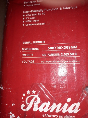 Imagen 2 de 2 de Monitor 19 Tv Rania Hdmi Svga Nuevo En Caja Detalle D Caja