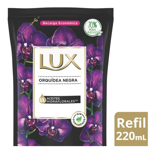 Jabon Liquido Lux Orquidea Negra Repuesto 220ml 