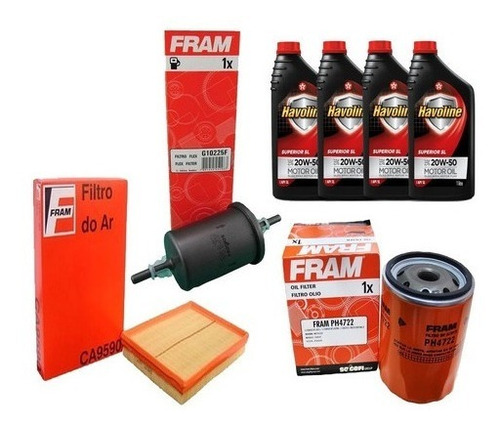 Kit Troca 4 Oleo Filtro Ar Combustivel Corsa Meriva 1.4 8v