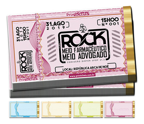 Ingresso De Segurança Personalizado Papel Moeda Pb 500 Un