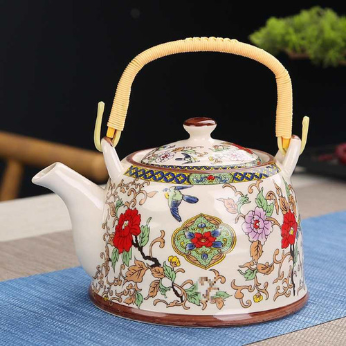 Tea De Blooming Y Té De Té De 900 Ml Con Flores Y Pájaro