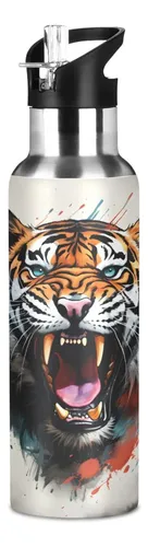 Tiger (14) Botella De Agua Pajita Tapa Termo Botella De...