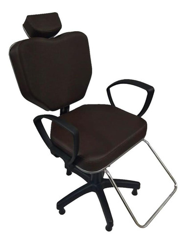 Cadeira Poltrona Salão Cabeleireiro Marrom Café 90x50x50cm