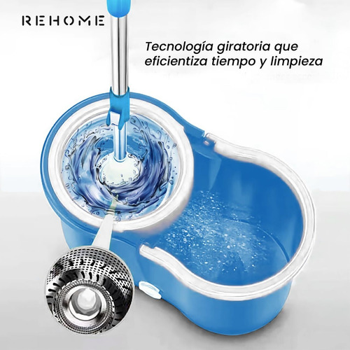Mop Giratorio Mágico - Cubeta Con Exprimidor - Trapeador