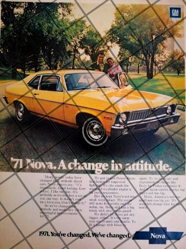 Afiche Retro  Autos Chevrolet Chevy Nova 1971 -1055