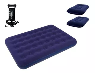 Colchon Inflable Dos 2 Plazas + Almohadas + Inflador